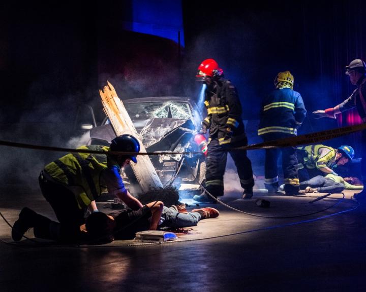 First responders simulate crash to illustrate devastating effects of impaired driving