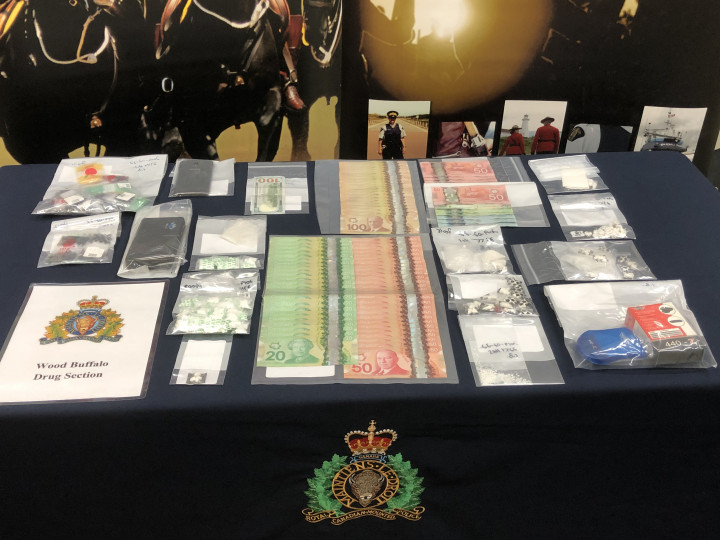 Seized drugs and Canadian currency