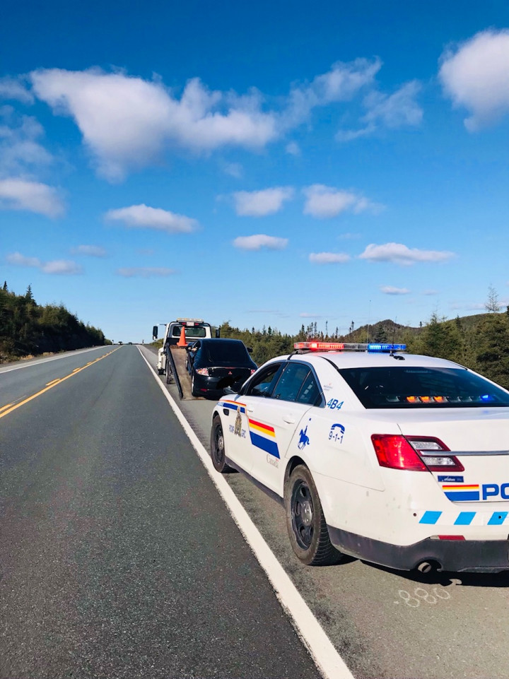 Bay Roberts RCMP removes aggressive driver from Veterans Memorial Highway on October 6, 2019.