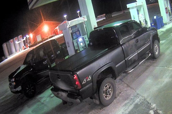 Surveillance photos of suspects and suspect vehicles attached