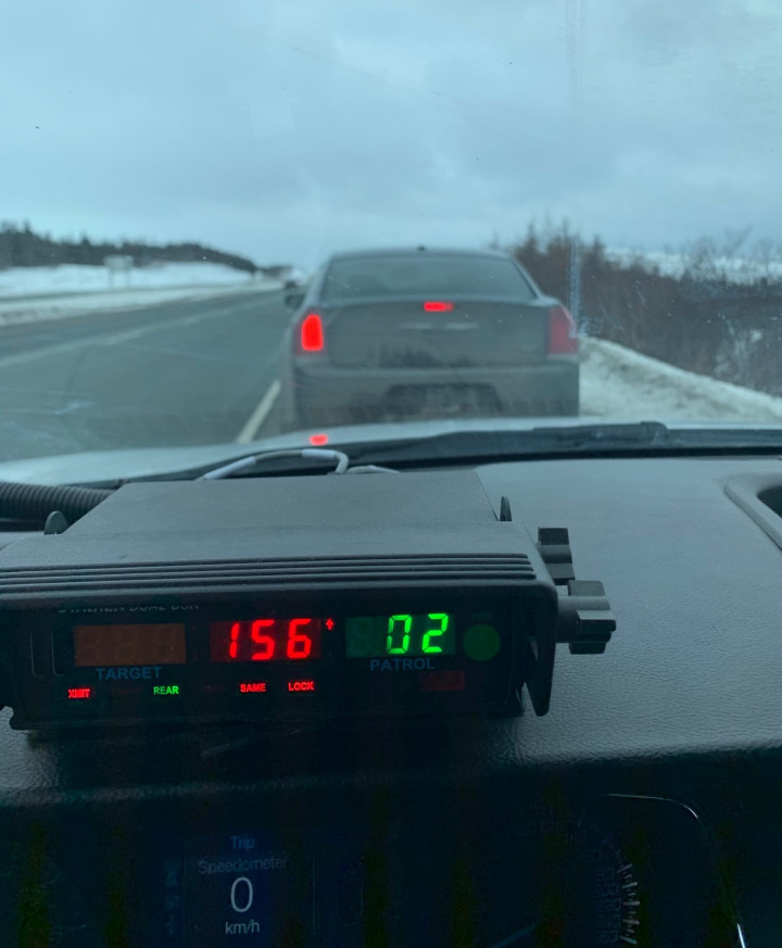 RCMP Traffic Services East apprehends driver travelling at 156 km/hr on TCH near Foxtrap February 3, 2020