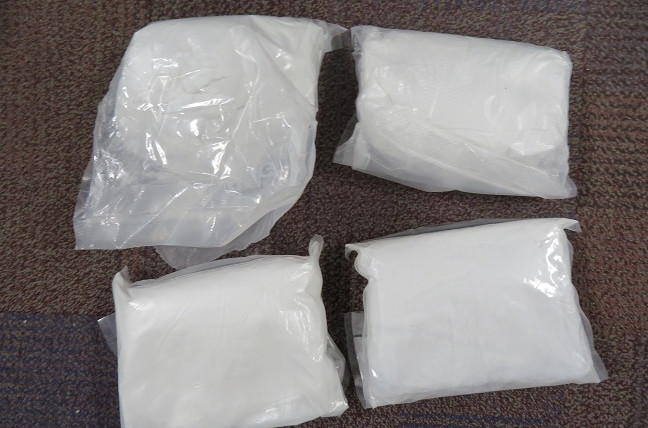 Projet Blowfish de la GRC – Quatre kilogrammes d'une substance de frelatage de la cocaïne saisie le 26 février 2020.