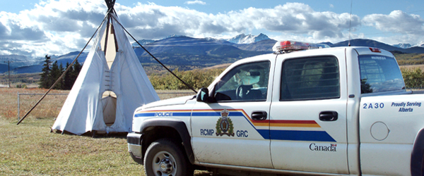 RCMP vehicle in Eden Valley Alberta