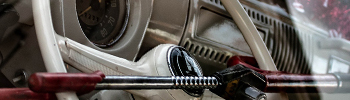 a steering wheel lock in a vehicle