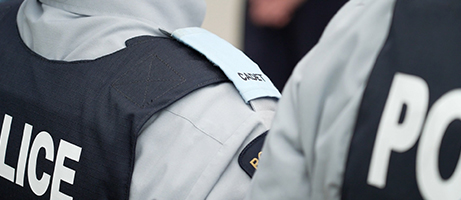 A close up of a light blue cadet epaulette.