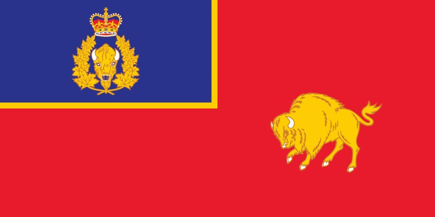 Le bison est le principal symbole du Manitoba. Il figure sur les armoiries et le drapeau de la province.