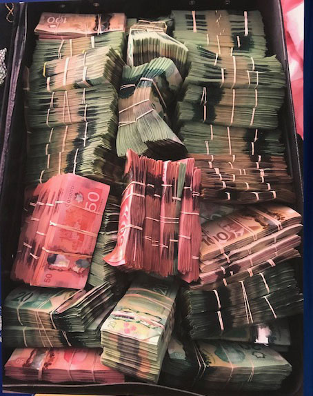 Approximately $843,000 in cash seized during Project Broken.