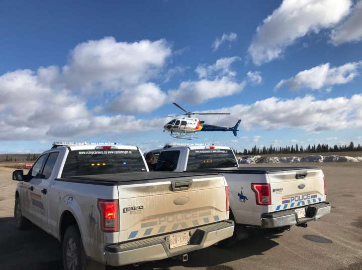 RCMP air services helping recover stolen vehicles.
