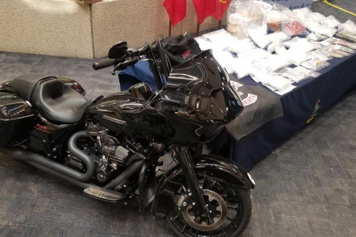 Seized Harley Davidson motorcycle and 22 kgs of Methamphetamine