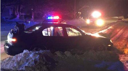 Vehicle struck a snowbank