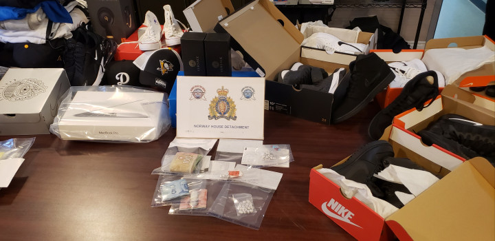 Seized drugs, cash and personal items