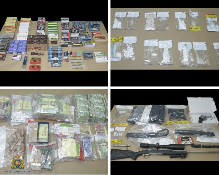 Ammunition, drugs, $450,000 in cash and weapons seized in November 4th searches. 