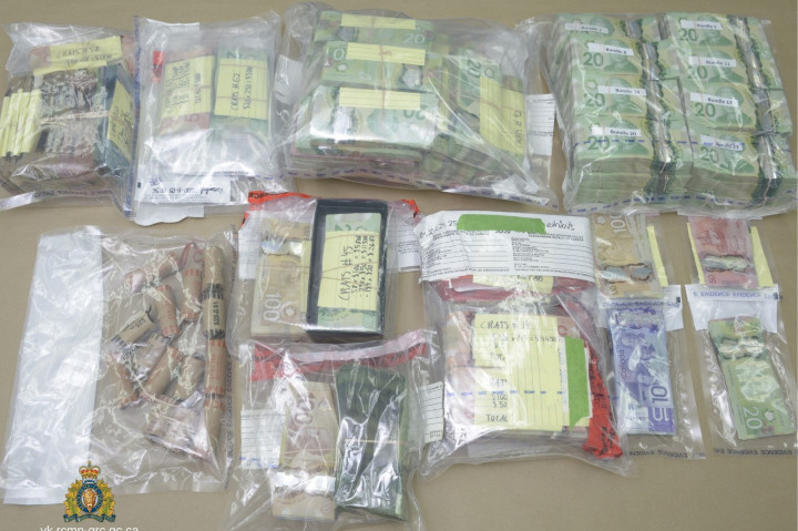 Cash seized from residences and businesses during November 4th searches.