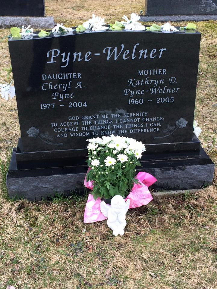 Grave marker for Cheryl Pyne and Kathryn Pyne-Welner