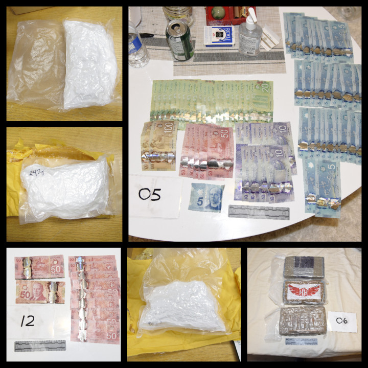 Four kilograms of cocaine and other items consistent with drug trafficking seized in St. John's, Newfoundland and Labrador, and Etobicoke, Ontario, on January 18, 2021. 