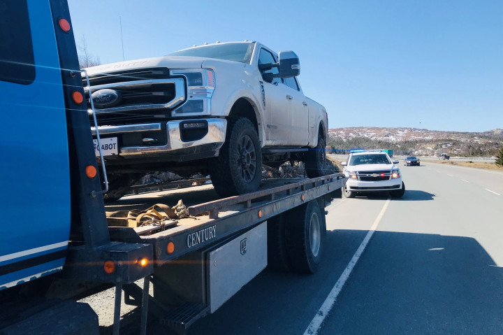 This Ford F-250 was seized and impounded by RCMP Traffic Services East for travelling at a speed of 153 km/hr on the TCH on March 23, 2021.