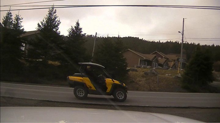 This ATV, driving at a high rate of speed on the roadway, was observed by an officer who was parked monitoring traffic in Spaniard's Bay on April 13, 2021.