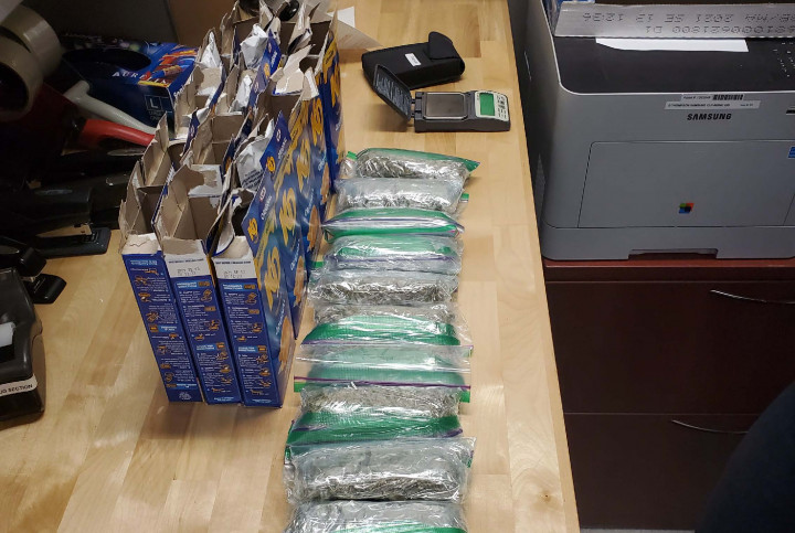 Bags of illicit cannabis located inside box of KD