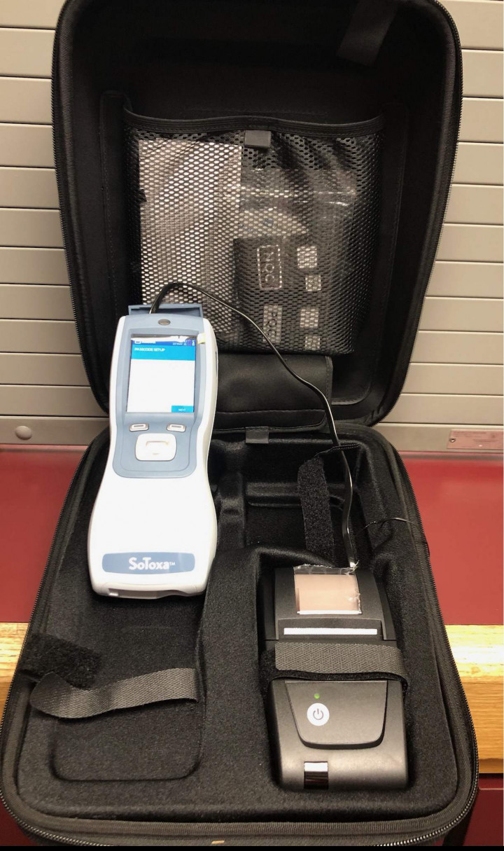 Portable roadside drug screening device.