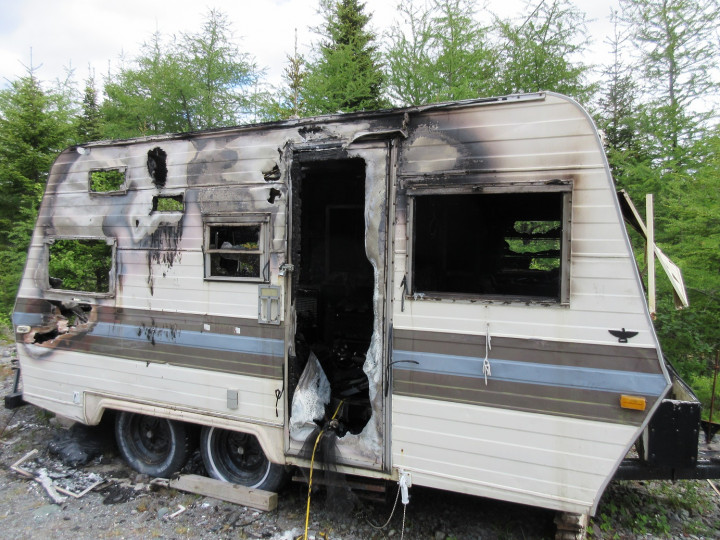 This travel trailer was burned by a suspicious fire in Brigus Junction on June 12, 2021.