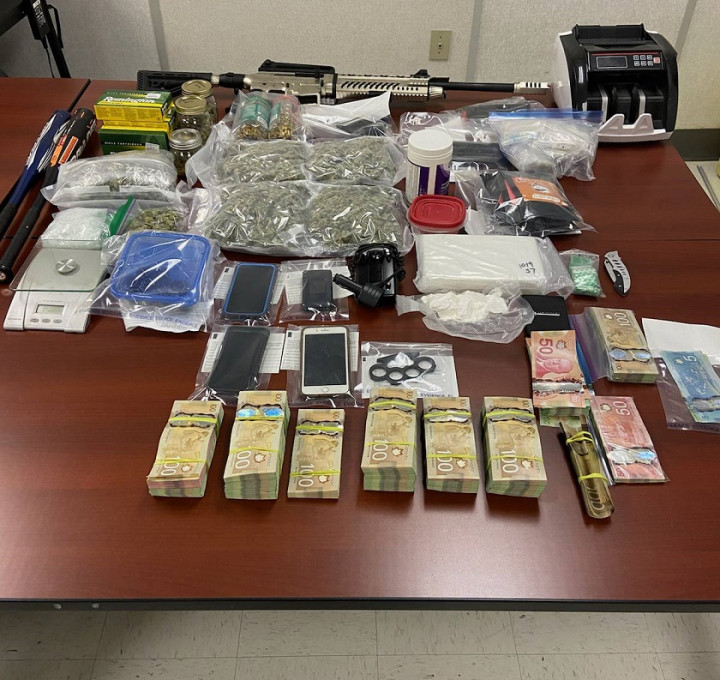 A quantity of cocaine, illicit cannabis, cash, weapons and other items consistent with drug trafficking were seized following the execution of a search warrant at a Virgin Arm residence on June 16, 2021.