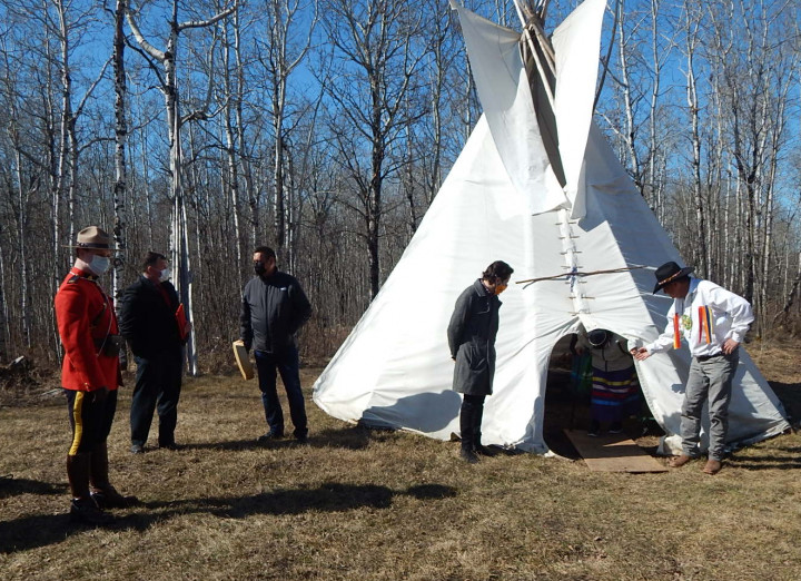 Turtleford/Glaslyn RCMP and Thunderchild First Nation held a ceremony on April 12 to bless the detachment's eagle feather.