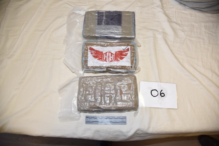 A total of four kilograms of cocaine, three pictured here, were seized as part of Project Barnacle.