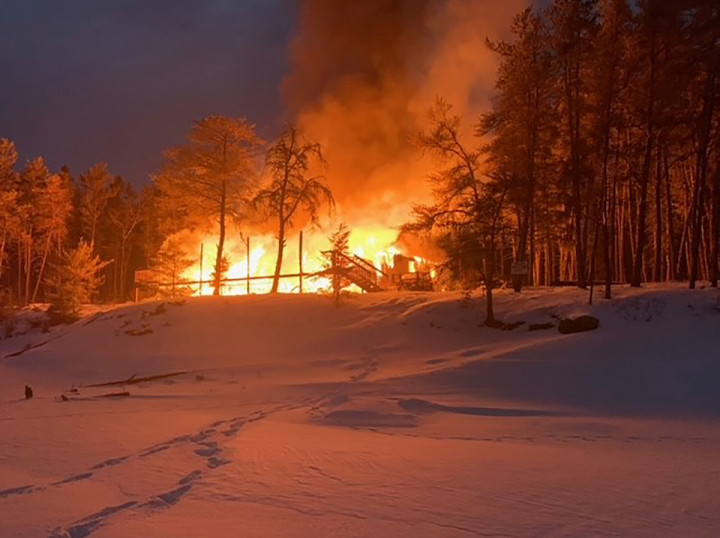 Fire at Bloodvein River Lodge