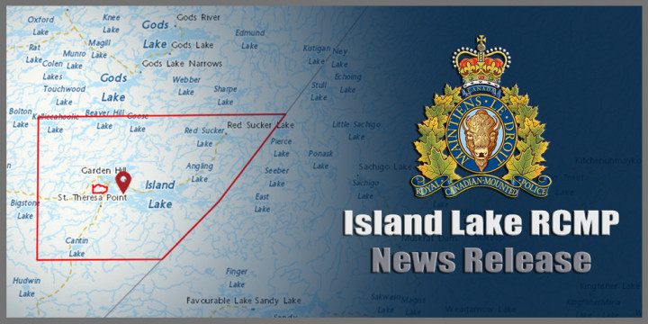 Island Lake RCMP news release sign