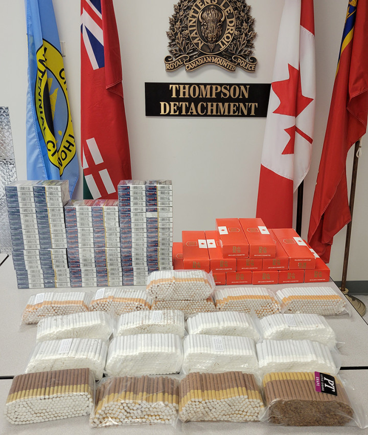 Unstamped cigarettes seized by Thompson Rural RCMP