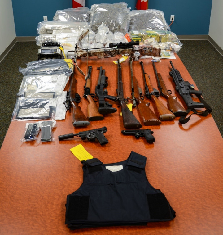 RCMP Photo: Firearms and suspected narcotics seized in London, Ontario on August 3, 2022. 