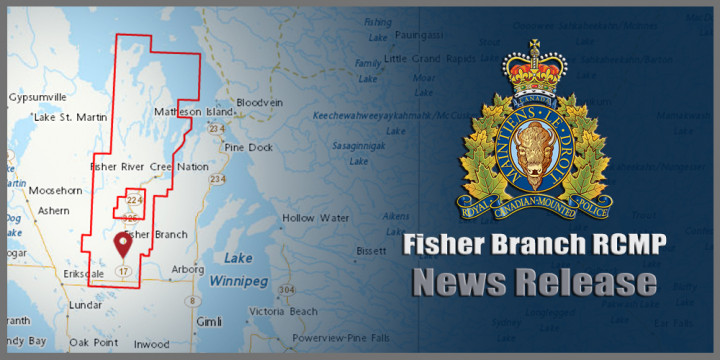 Fisher Branch RCMP press release sign