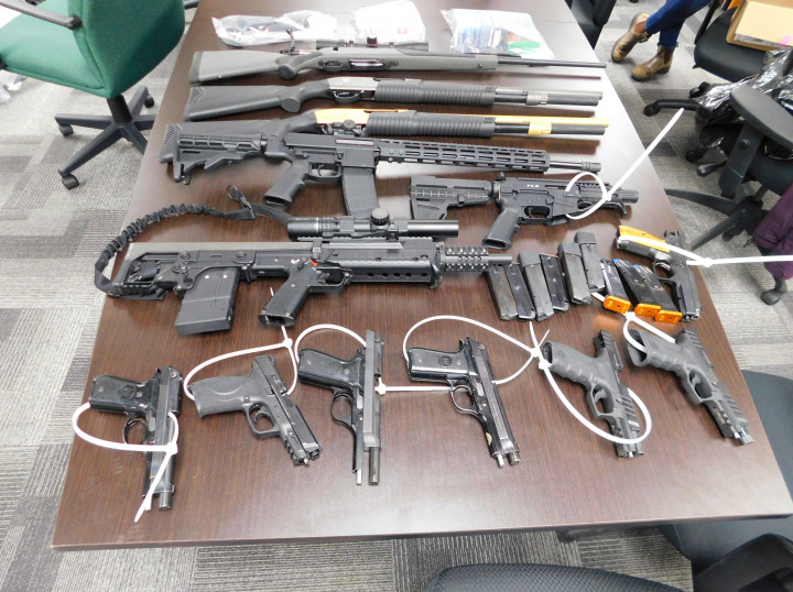 seized seven restricted handguns, three semi-automatic firearms and three long-barrelled firearms. One handgun and two of the long-barrelled firearms were loaded.