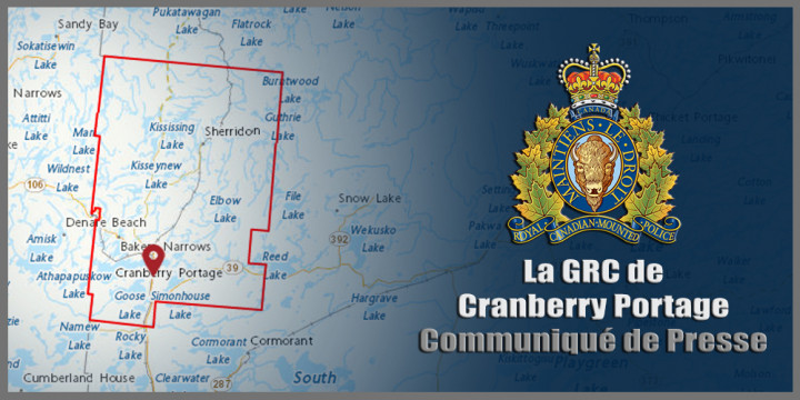 Signe de communiqué de presse de la GRC de Cranberry Portage