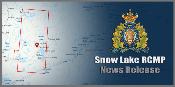 Snow Lake RCMP News Release sign