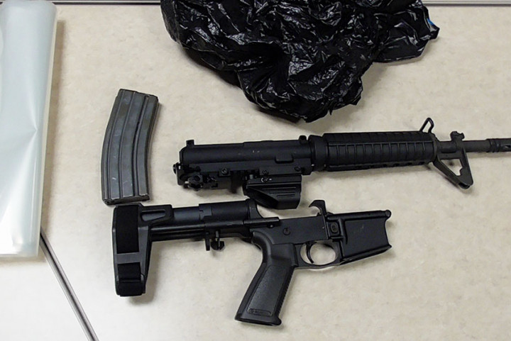 Seized firearm and magazine.