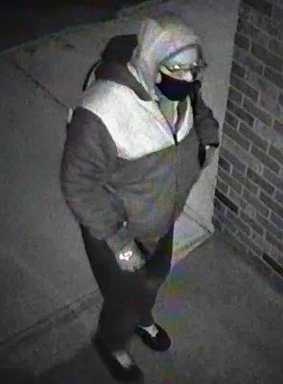 The suspect is described as a man between the ages of 30 to 50 years old. He has sandy brown hair that is balding on top. He wears glasses and is known to wear hoodies, Mechanix brand gloves, a dark backpack, and a black reusable face mask.