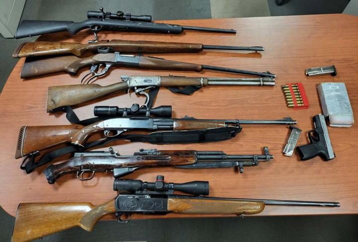 eight seized restricted firearms and ammunition