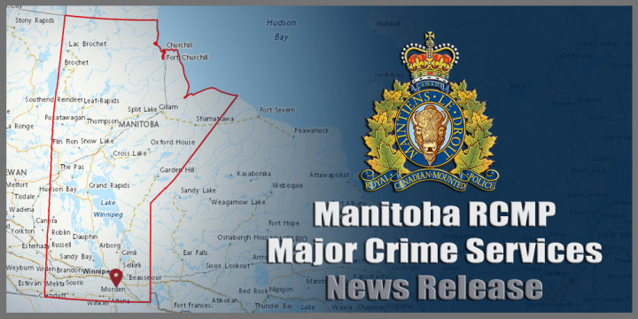 Manitoba RCMP Major Crime Services News Release sign