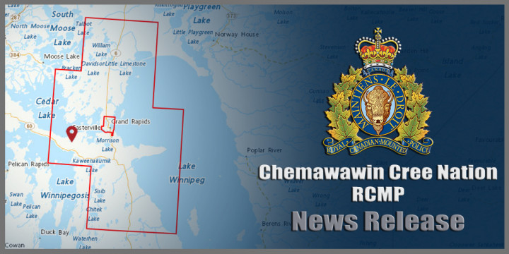 Chemawawin Cree Nation RCMP News Release sign