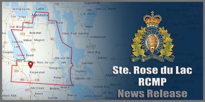 Ste. Rose du Lac RCMP news release sign