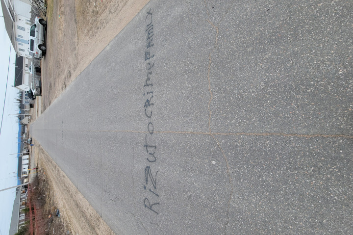 Graffiti on road 