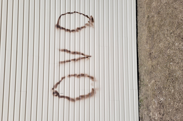 Graffiti on siding 