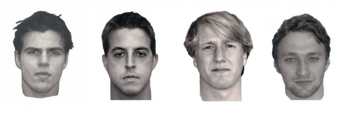 Faces of four different men.
